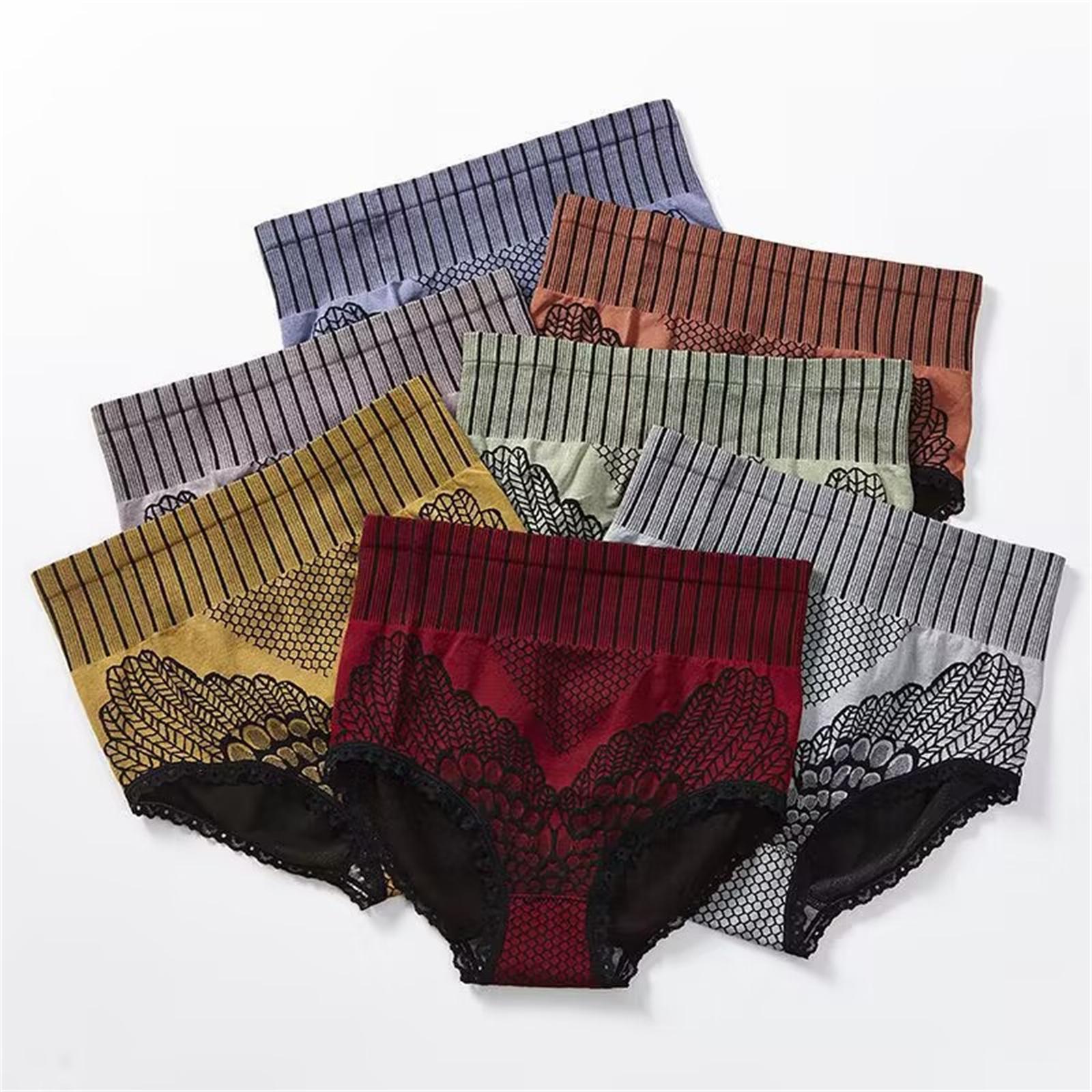 7 Pack Women High Waist Seamless Panties Soft Breathable Briefs S разноцветный