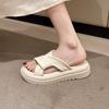 Versatile Thick-soled Cool Slippers Women's Outer Wear Summer 2025 New Women's Internet Celebrity Explosion Beach One-word Shoes