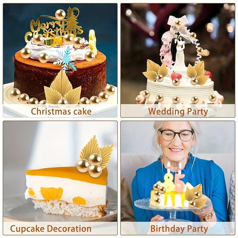 28PCS Golden Palm Leaves Cake Decorations  Palm Leaf Insert Cake Decoration for Wedding Birthday Party Supplies