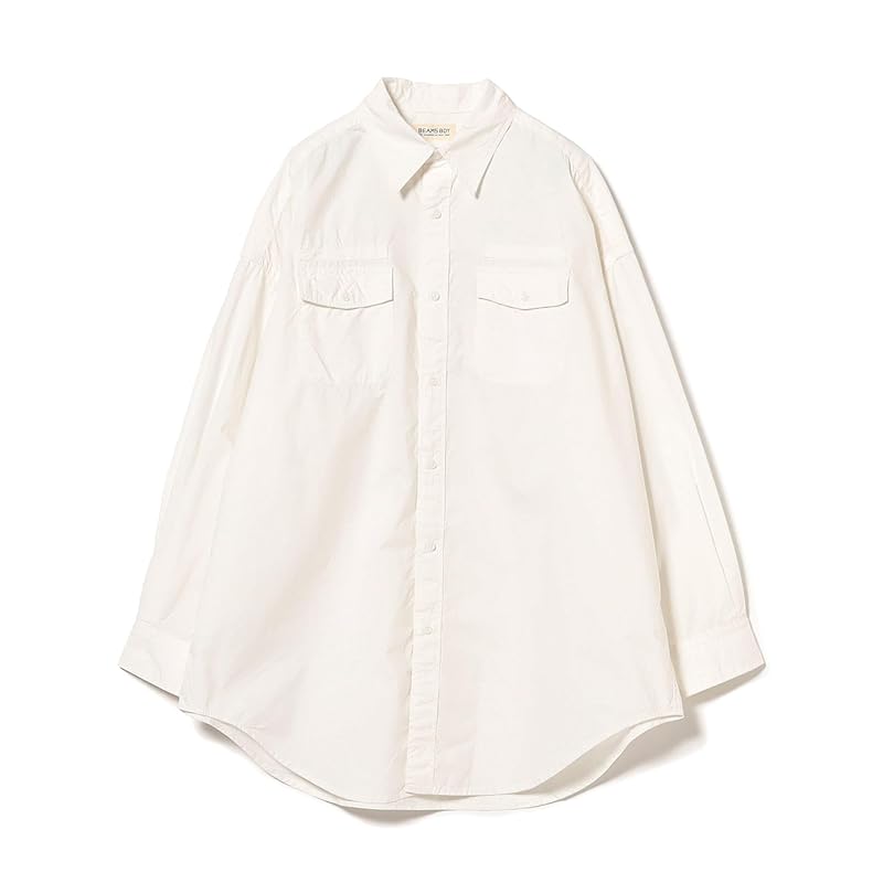 

[Beams Boy] L/S shirt typewriter USN big shirt ladies OFF_WHT FREE 13110451652