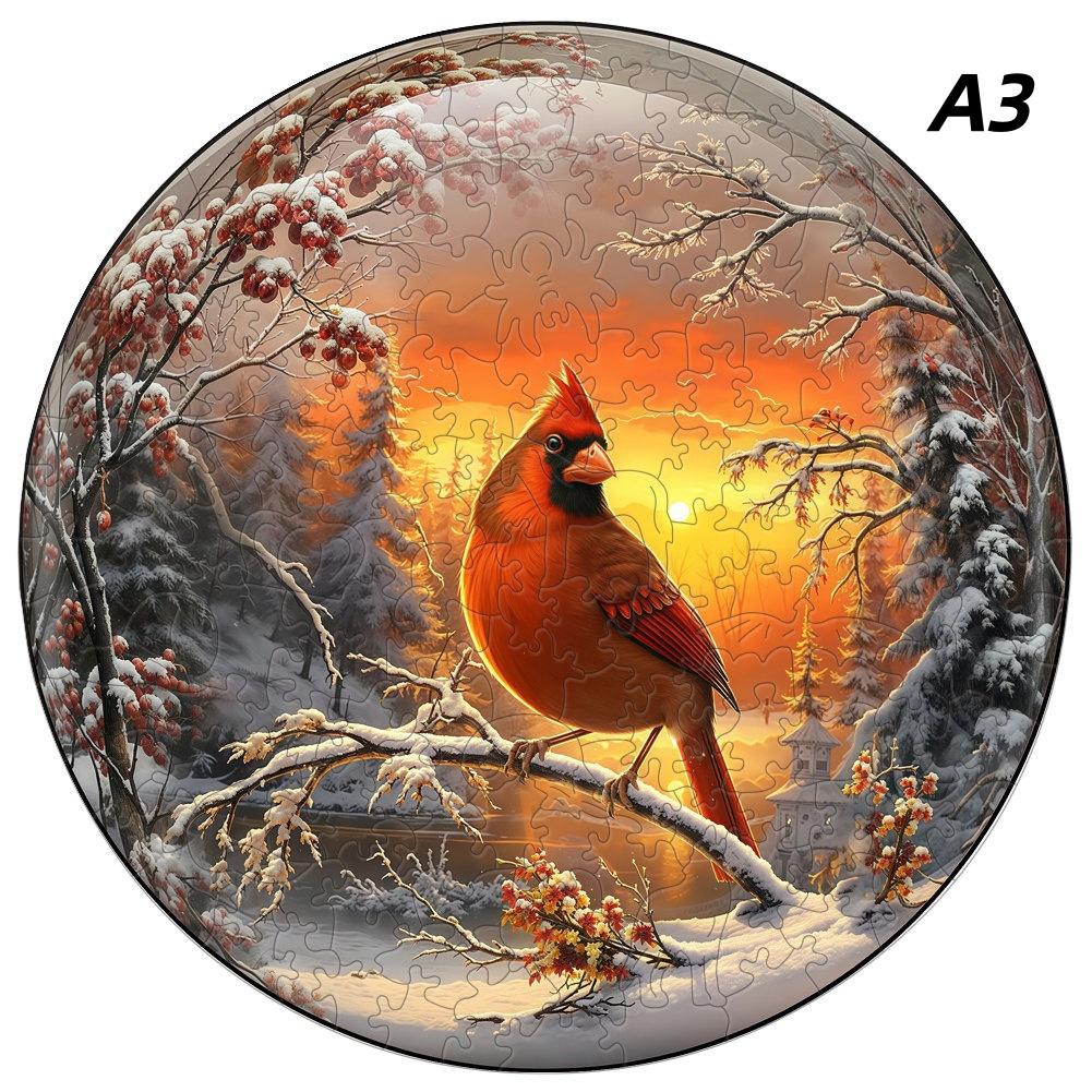 Non-Toxic Aurora Christmas Eve Wooden Jigsaw Puzzle Wood Jigsaw For Adult Kids Round Landscape Exclusive Design Festival Gift Toys