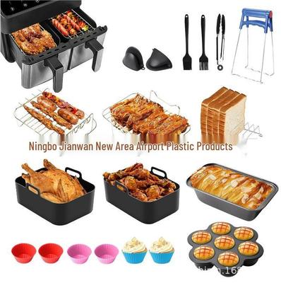 Ninja Air Fryer Accessories: Grill & Steaming Racks, Silicone Liner, Baking Pan & Dish Set