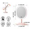 Tabletop Makeup Actress LED Stepless Adjustable Removable Storage 16x19cm Mirror, Mirror, Light, Touch-Activated, Dimming, Brightness, 90-Degree