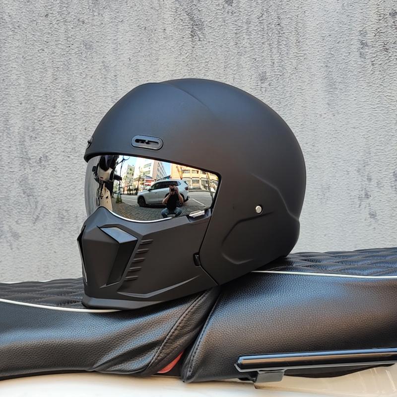 Căști de motocicletă ORZ Cască integrală deschisă 3/4 pentru bărbați Vizieră dublă cu protecție solară internă colorată Omologat DOT