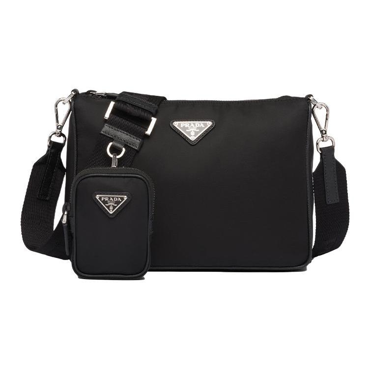 Prada Saffiano Multifunctionele Afneembare Schouderriem Drie-in-&eacute;&eacute;n Nylon Messenger Bag Aktetas Crossbody Tas Schoudertas 2VH113-064-F0002 Basic Set (Bag+Dust Bag)