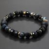 [ColanColan] FORCE 4 Bracelet, Dark Blue Tiger Eye, Negative Ion, Relaxing, Stylish (M-L (Inner Diameter Approx. 17cm))