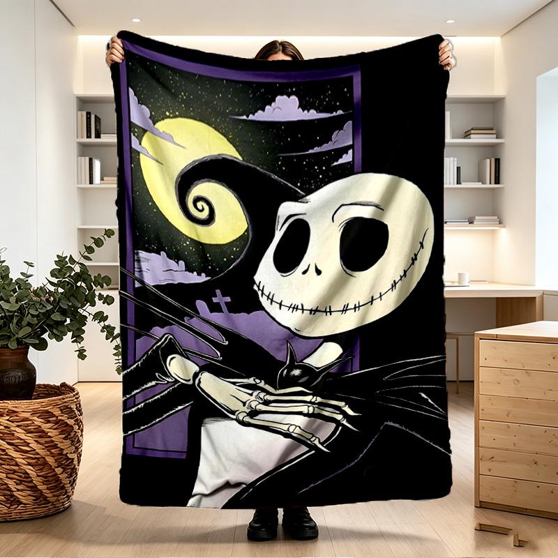 The Nightmare Before Christmas Print Blanket - Soft & Comfortable, for Bedroom, Travel, Sofa, Home Decoration - Birthday Christmas Gift for Friend
