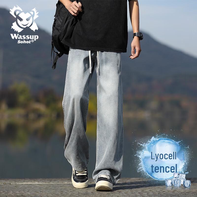 

Wassup Sohot Мужские джинсы из тенселя прямого кроя 3XL