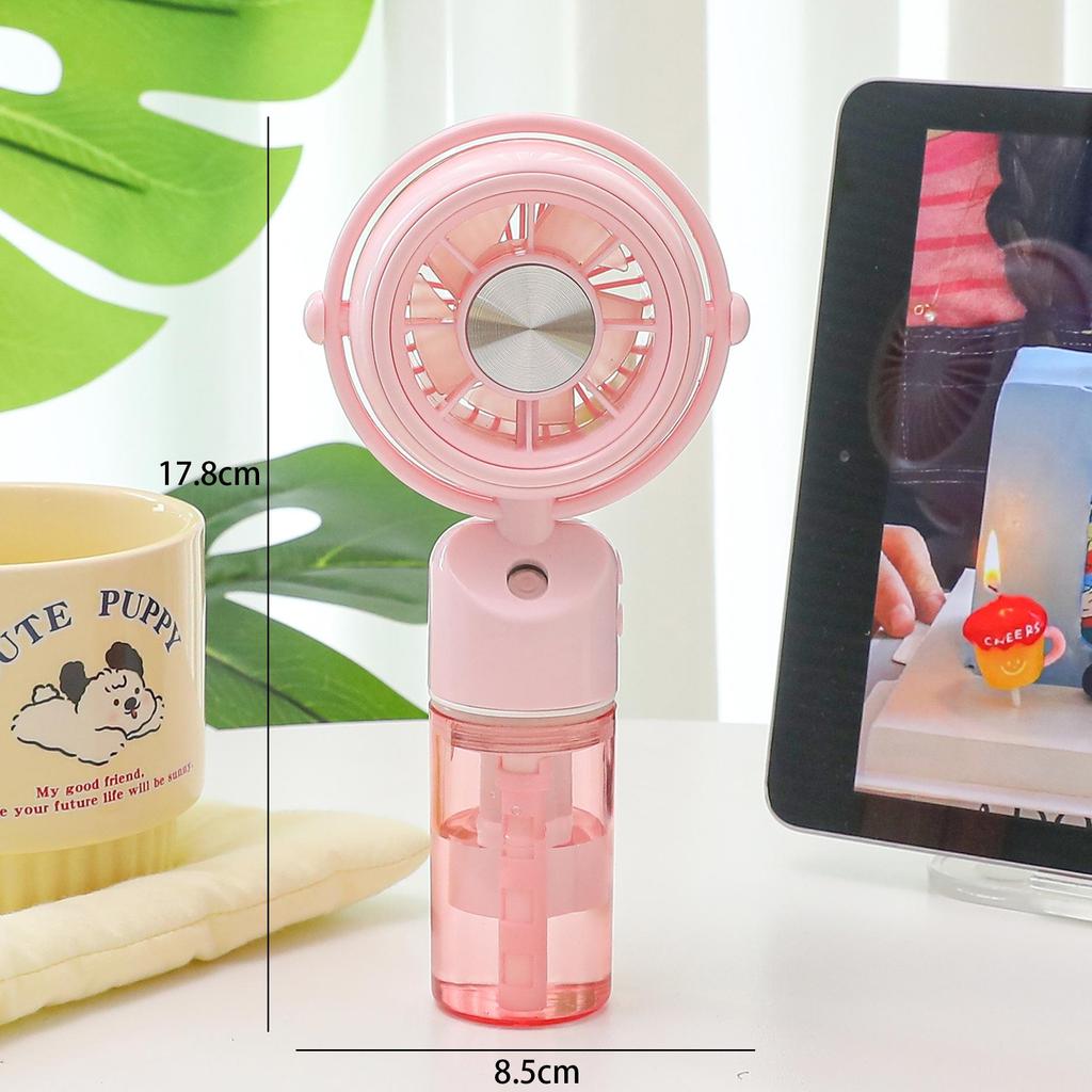 2026 USB Rechargeable Hydrating Spray Fan: Compact Desktop & Handheld Cooling for Dorms