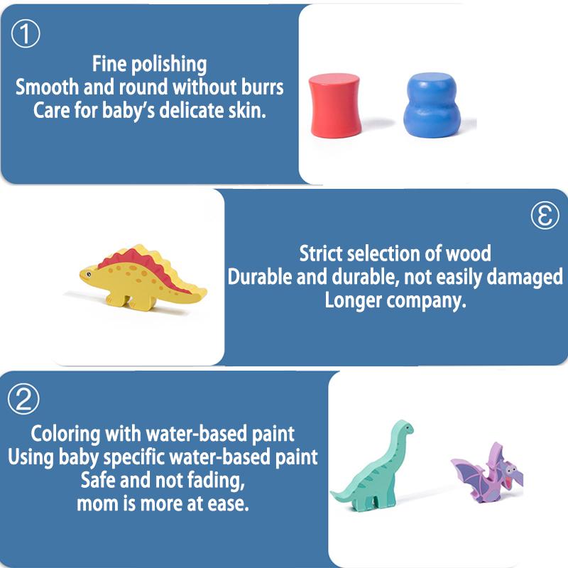 Animal Blocks Wooden Toys Matching Stacking Balance Thinking Sorting Board Game Montessori Sensory Educational Toys for Children