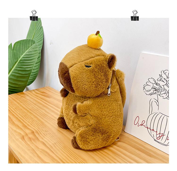 Capybara Plush Backpack Kawaii Fashion Plushie Doll Fur Pendant Children'S Shoulder Bag Mini Knapsack Bags Gifts For Girlfriend
