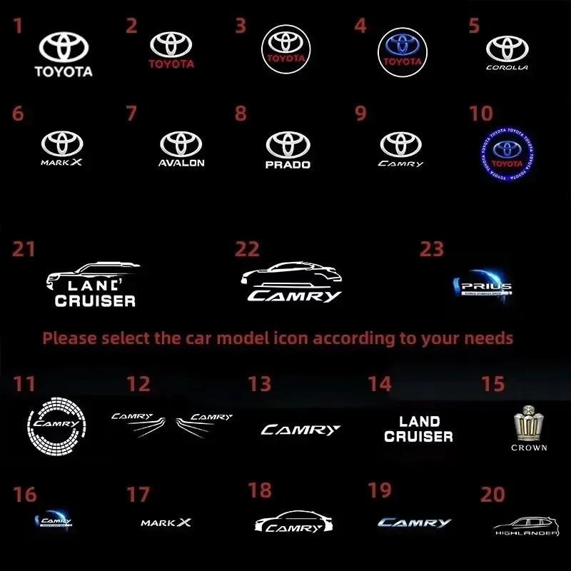 2026 New For Toyota Car Door LED HD Welcome Courtesy Shadow Projector Lamp Logo Light For Toyota Avalon Mirai  VVT-I 4WD Corolla