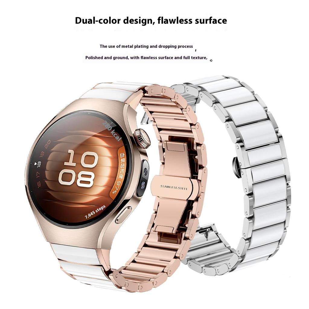 Pro Huawei Watch 5 42mm Řemínek k hodinkám Motýlková spona Pryskyřice Slitina zinku Keramický vzhled Řemínek