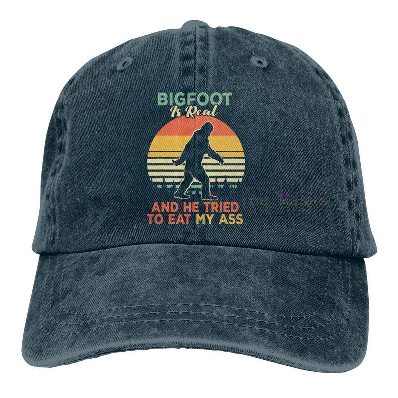 Bigfoot ist echt und er hat versucht, meinen Arsch zu fressen Baseballkappe Unisex Vintage Trucker-Hut Verstellbare Cowboyhüte für Herren Damen