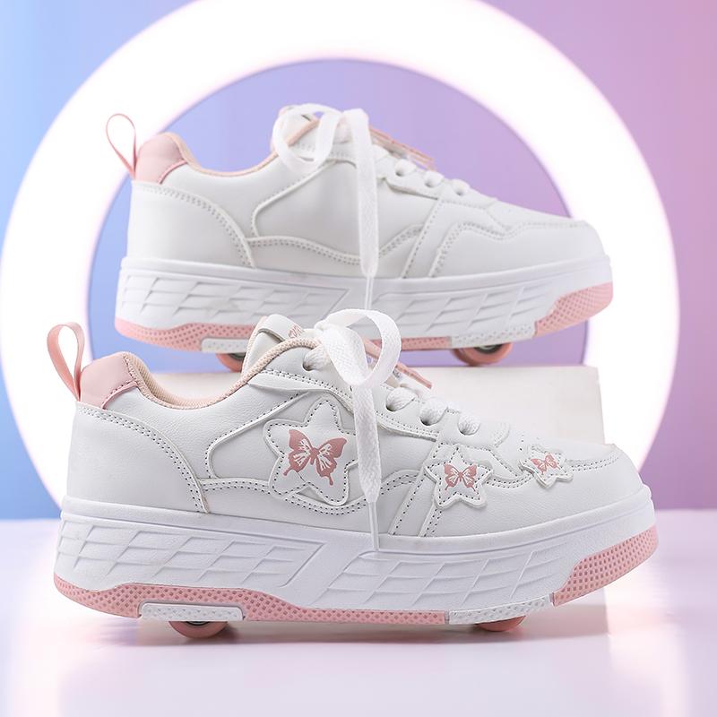 29-40 kid's Four Wheel Sports Boots Roller Skating Removable Student Skating Shoes Sports Shoes Girl skate shoes