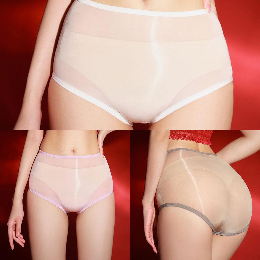 Oil Shiny Briefs Sexy Lingerie Women Panties Moderate Elasticity