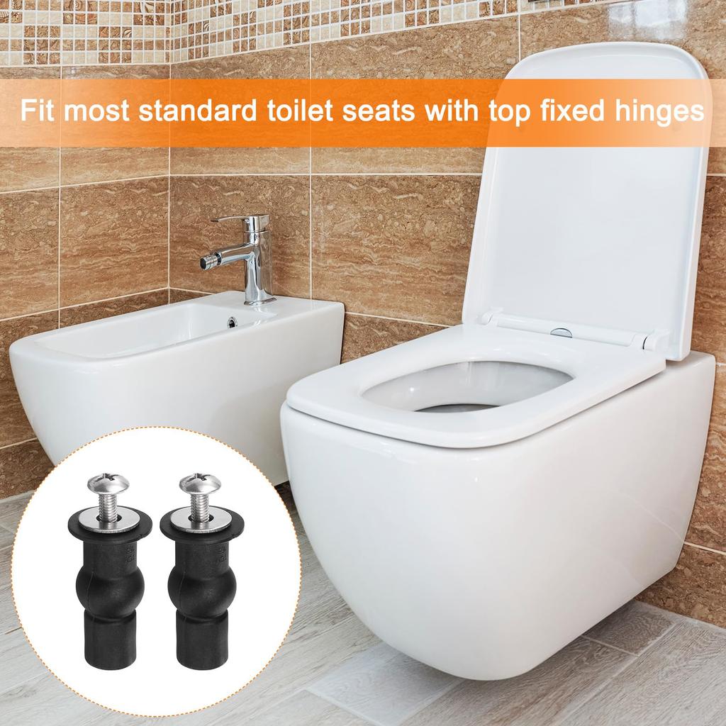 uxcell Toilet Seat Hinge Screw Hinge Bolt Screw Toilet Seat Fixture for Top Mounted Toilet Seat Hinge Toilet Seat Replacement Parts Kit Washer