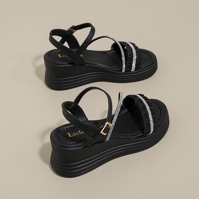 One word with sandals women's new summer wear casual with skirt platform beach shoes sandals women's shoes