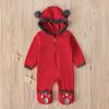 Boys and Girls Bear Long Sleeve Hooded Foot Wrapped Bodysuit Crawling Suit