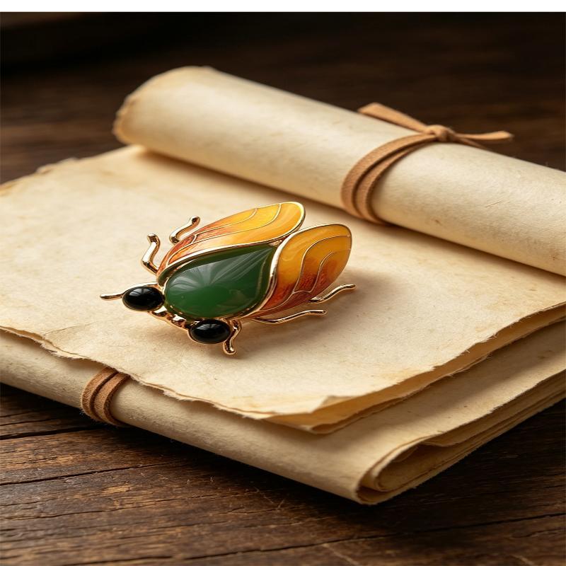 Vintage Cicada Brooch 2024 Trendy Insect Jewelry Pin 1Pc Unisex for Women Men Streetwear Outfit Accessory Small Gift