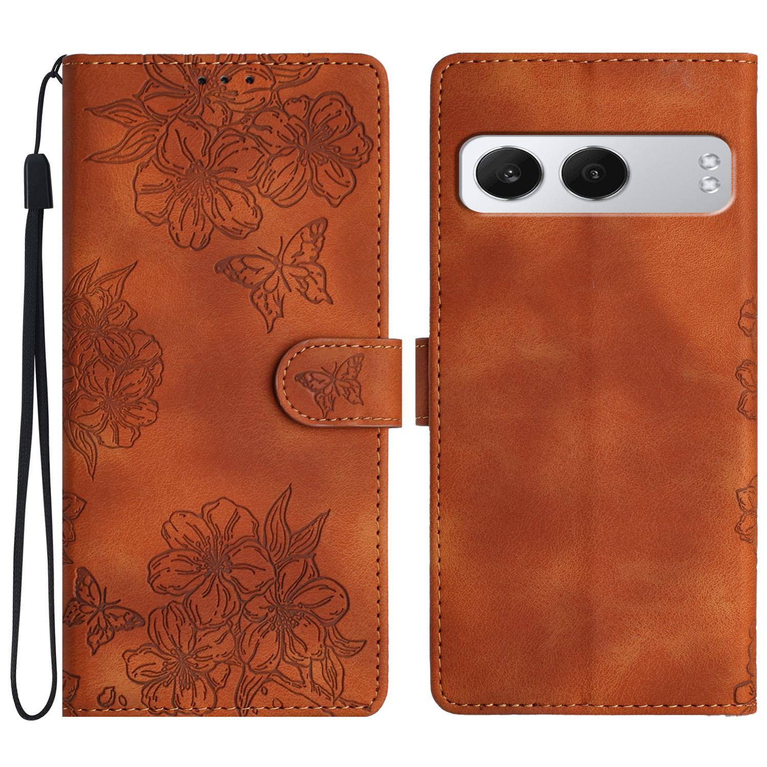 For OnePlus Nord 4 Case Butterfly Flower Pattern Skin-Touch Leather Phone Cover F