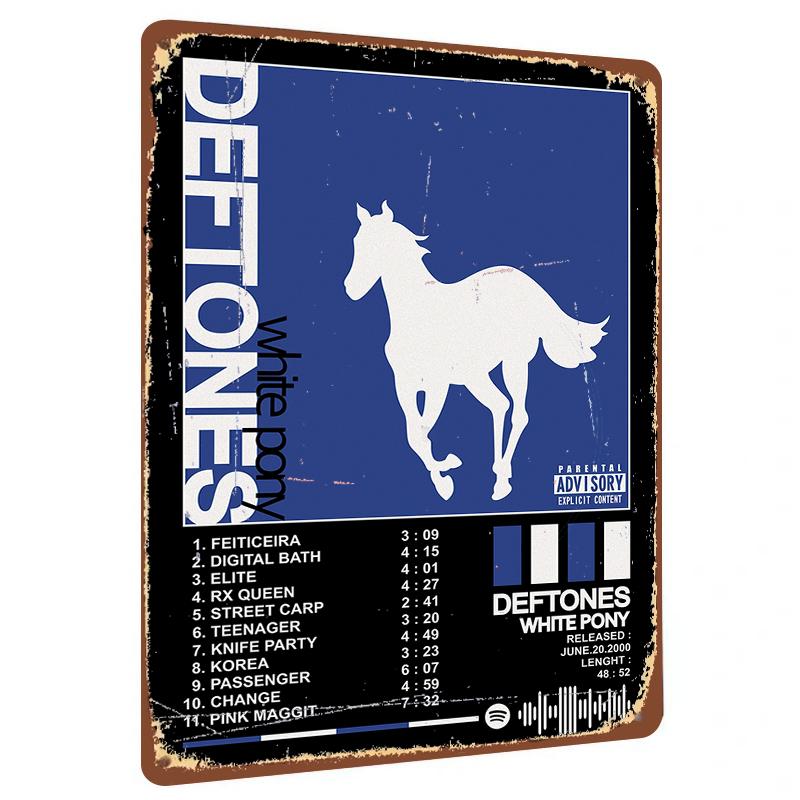 

Deftones White Pony Album Cover Metal Wall Art Decorative Iron Poster for Music Fans Room Decoration 20x30cm（7.8x11.8inch）