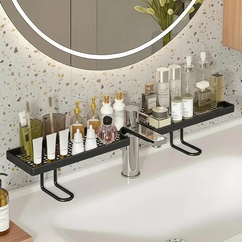 60CM Bathroom Washbasin Stainless Steel Storage Rack Multifunctional Grid Sink Storage Rack Waterproof and Rust Resistant