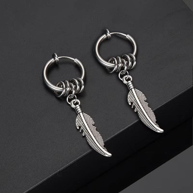 Simple Alloy Long Wing Stud Temperament Feather Earrings Silver Wings Shape Elf Ear Cuff Earrings Jewelry Accessories Gifts