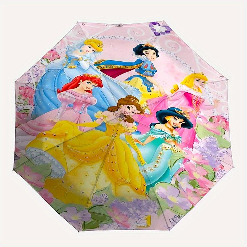Princesses, Disney Automatic Opening and Closing Umbrella, Compact Travel Umbrella, Lightweight and Portable, Suitable for Beach Commuting B