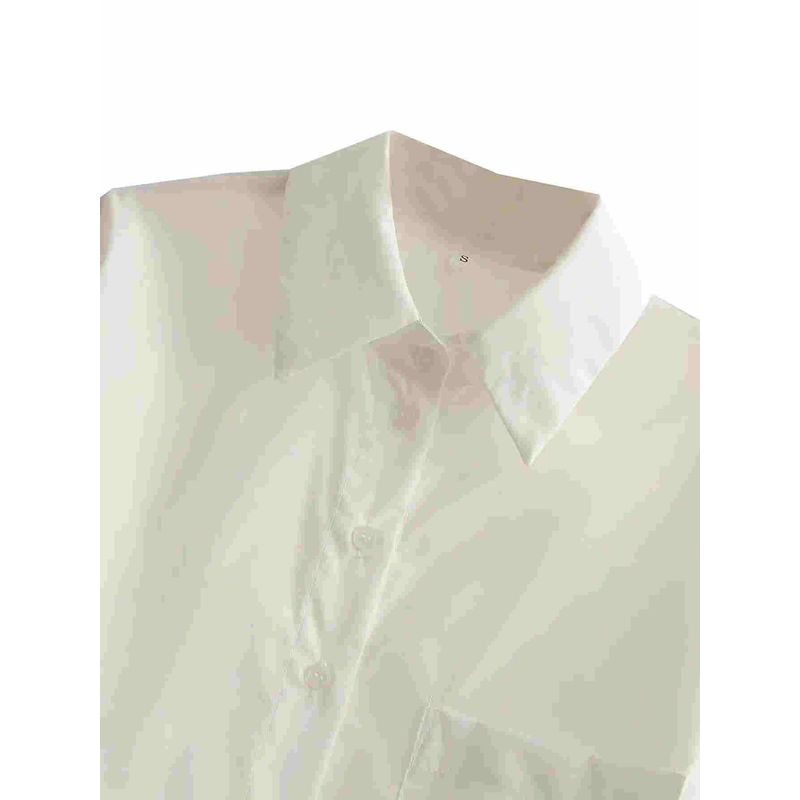 Women's Collar and Exposed Navel Shirt Solid Lapel Short Navel Shirts Women