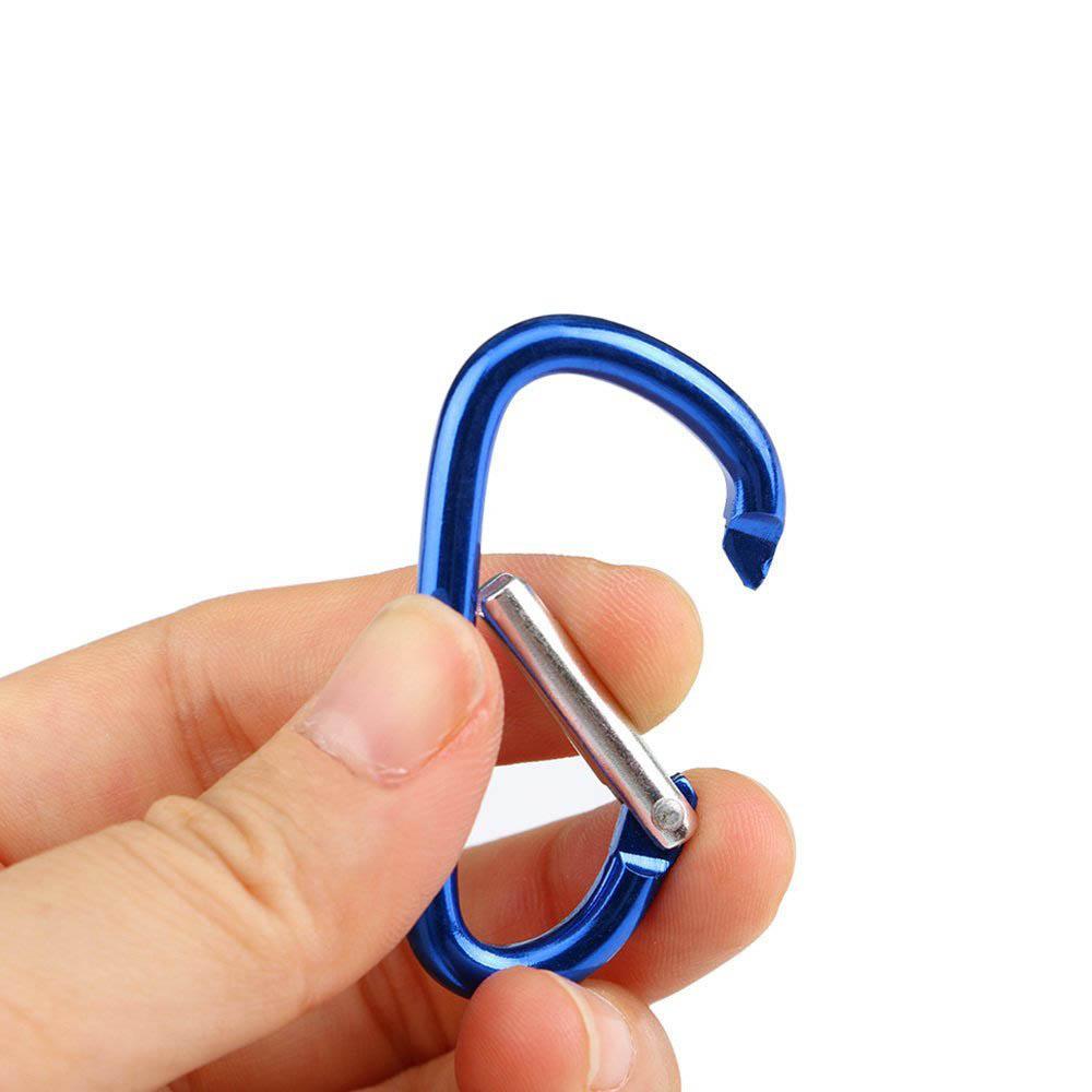 10pcs Aluminium Zinc Zinc Alloy Hiking D-shape Keychain Fishing Carabiner Buckle Keychain Hook