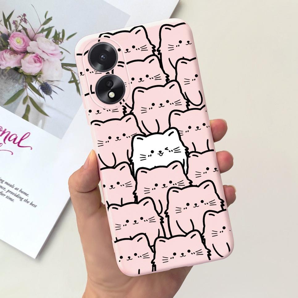 For OPPO A17 A17K Phone Case Flower Astronaut  Soft Silicone Matte Cover For Coque OPPOA17 OPPOA17K A 17 17K Fundas Shockproof