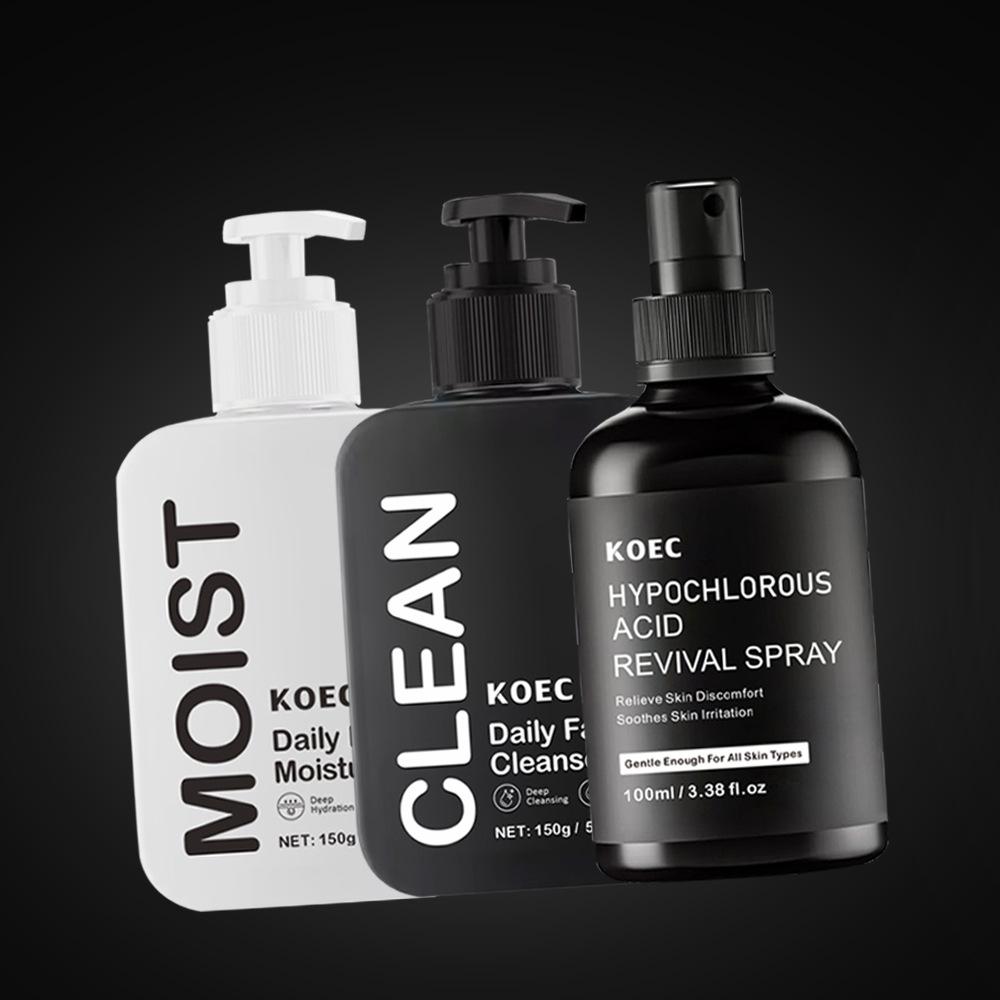 Kit Multi-Opzione Cura del Viso da Uomo, Detergente & Idratante Set Quotidiano per la Cura della Pelle
