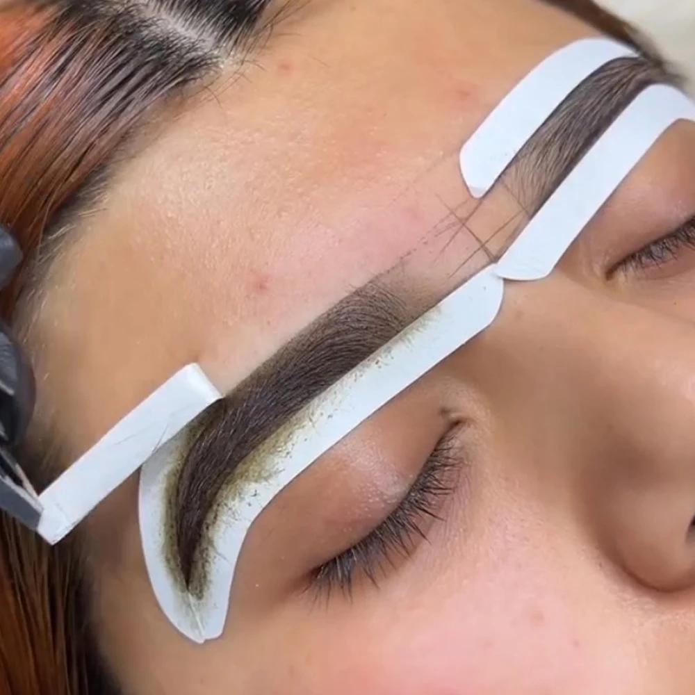 10/30/60PCS Disposable Eyebrow Design Stencil Eyebrow Tint Airbrush Auxiliary Sticker For Brows Shaping With Single