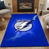 Tapete Padrão com Logo do Tampa Bay Lightning, Tapete Antiderrapante Adequado para Sofás de Sala de Estar e Quarto