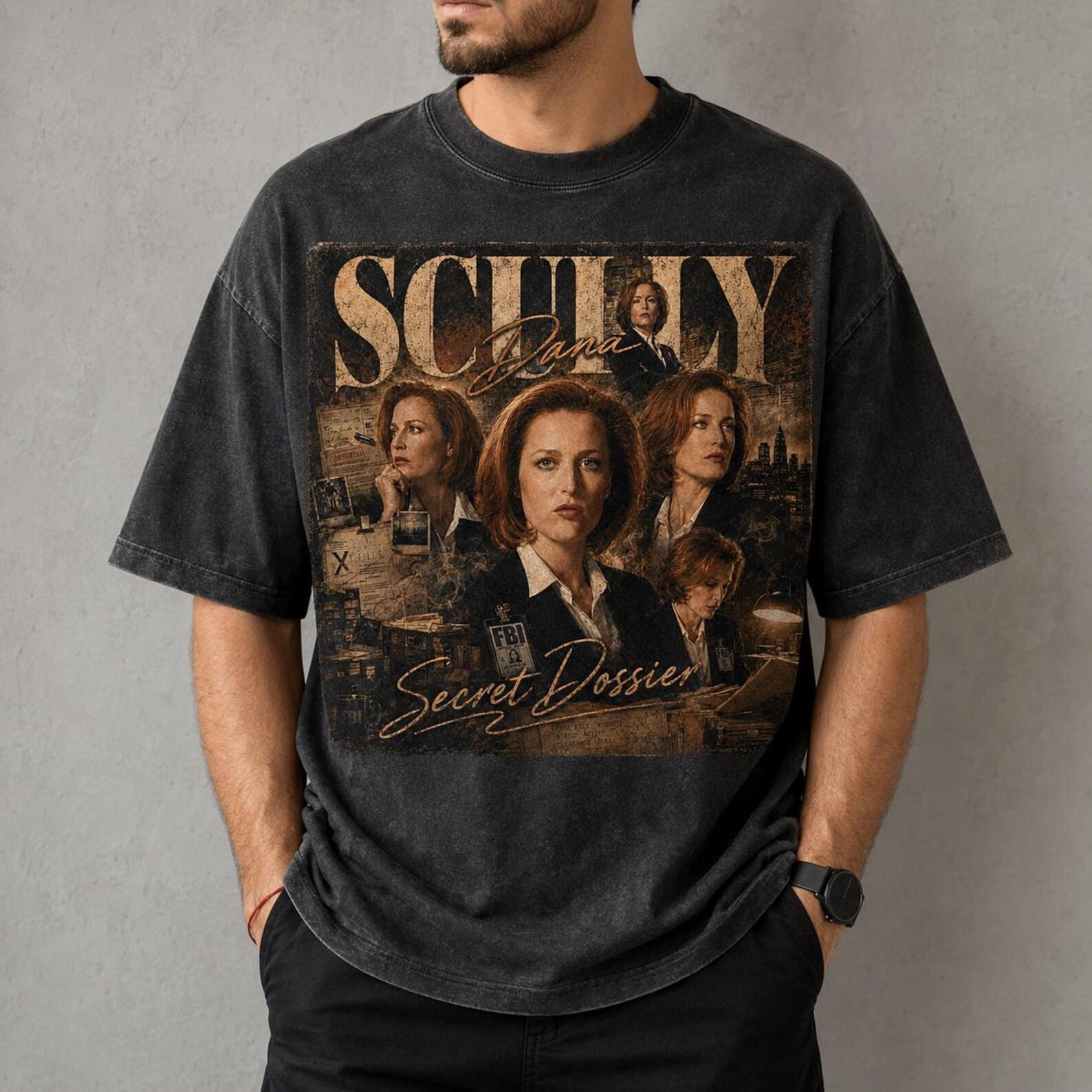 Scully Dana Secret Dossier T-Shirt, X-Files Retro Graphic Tee 3XL