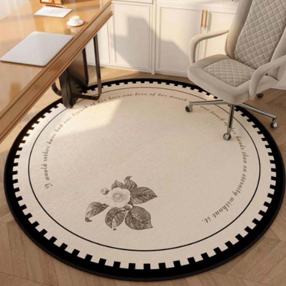 

VIKEMA Rose Mystery Round Rug Roman Floral Living Room Blanket Scandinavian Style Bedroom Floor Mats Ins Style Home Decoration 80X80CM 2.6X2.6FT