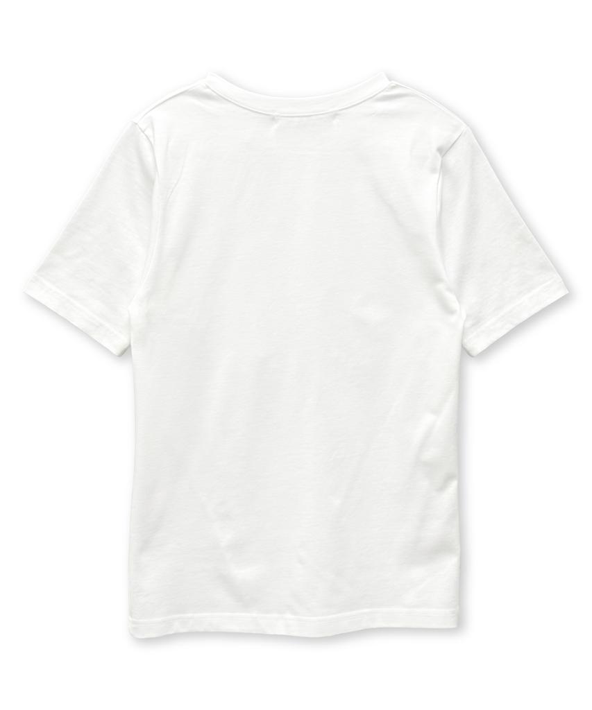 Damiswi Vintage Cross Diagonal Button T-Shirt_Ivory