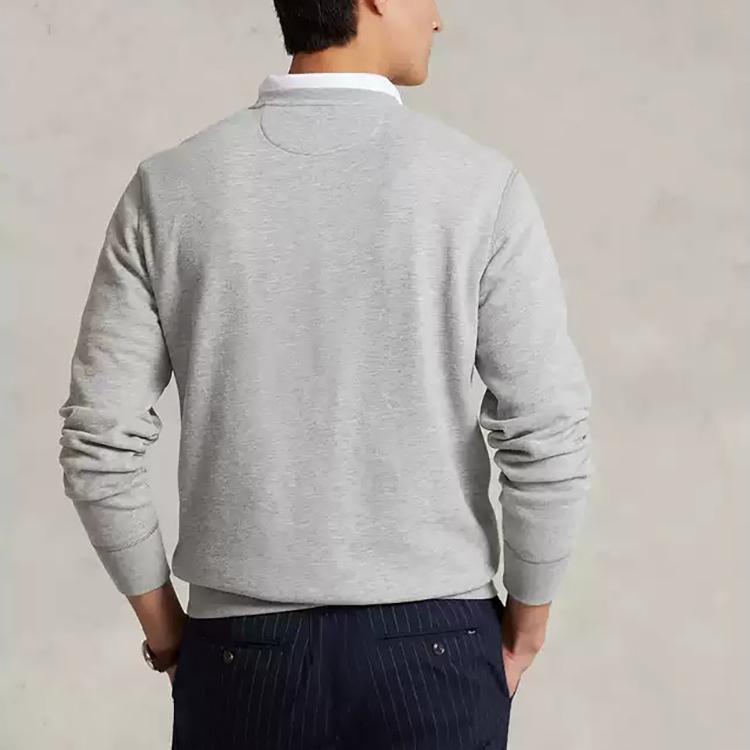 Polo Ralph Lauren FW22 Bear Print Crewneck Long Sleeve Sweatshirt Men sweatshirt Gray MNPOKNI16822128-020