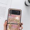 Luksus vintage vevd mønsterveske for Samsung Galaxy Z Flip 5 4 Z Flip 3 Square Pearl PU Brace Lanyard Cover for Samsung Galaxy Z Fold 5 3 Z fold 4