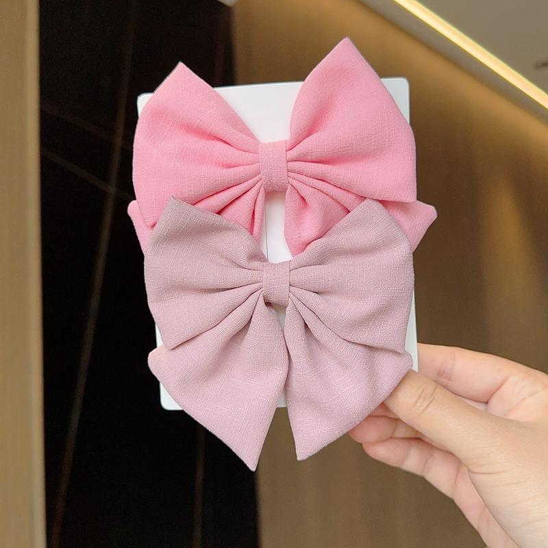 2PCS/Lot Solid Color Grosgrain Ribbon Hair Bows Boutique Hair Clip For Girls Hairgrips New Headwear Kids Hair Accessories Gift