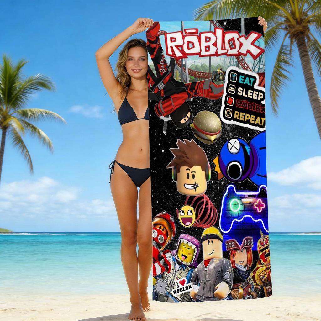 Roblox Roblox Game Beach Towel European And American Microfiber Bath Towel Beach Children Adult Towel