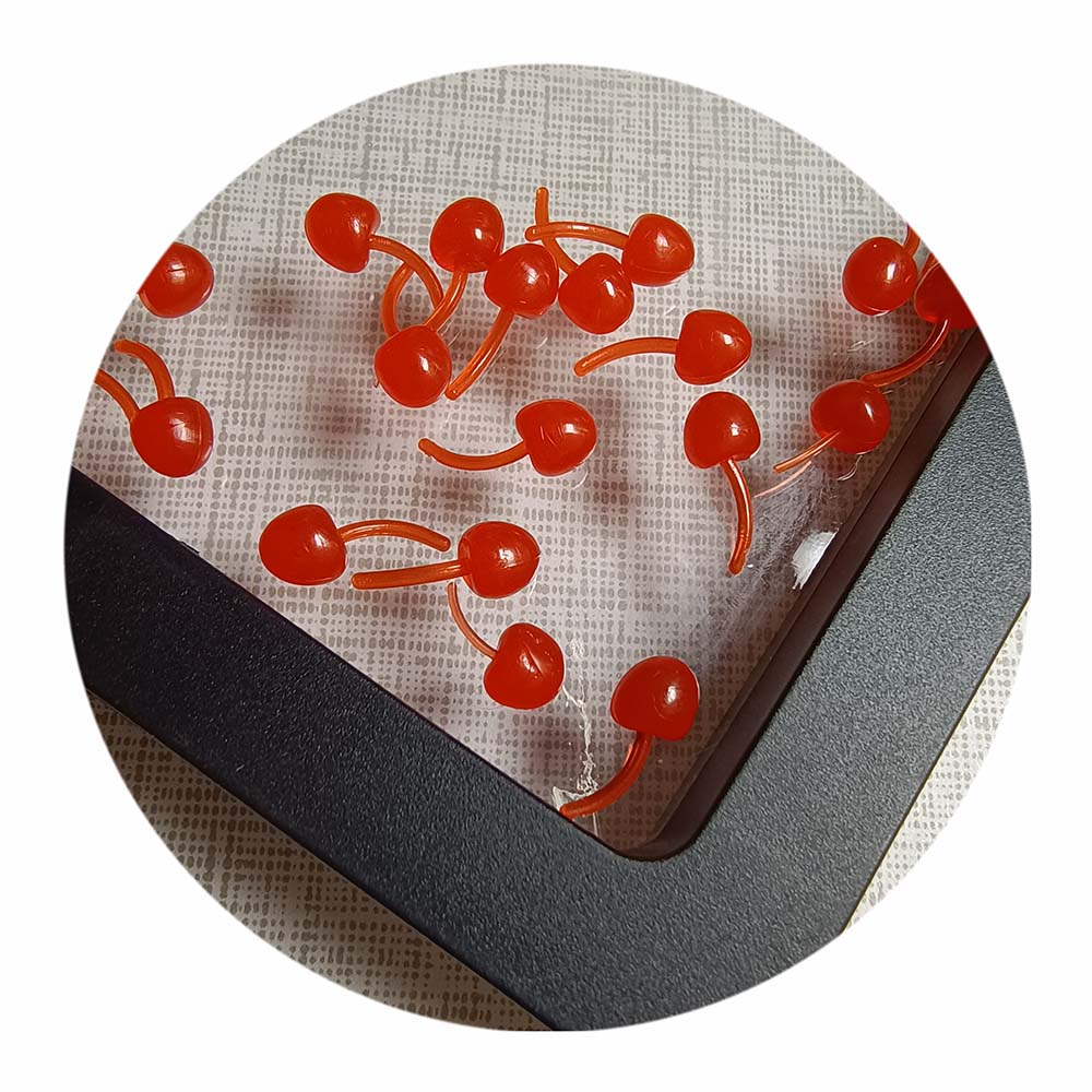 Kawaii Mini Cherry Resin Miniatures Cherries Faux Food Slime Toppers Resin Cabochons Shaker Crafts Doll House Accessories 13mm,100pcs/bag
