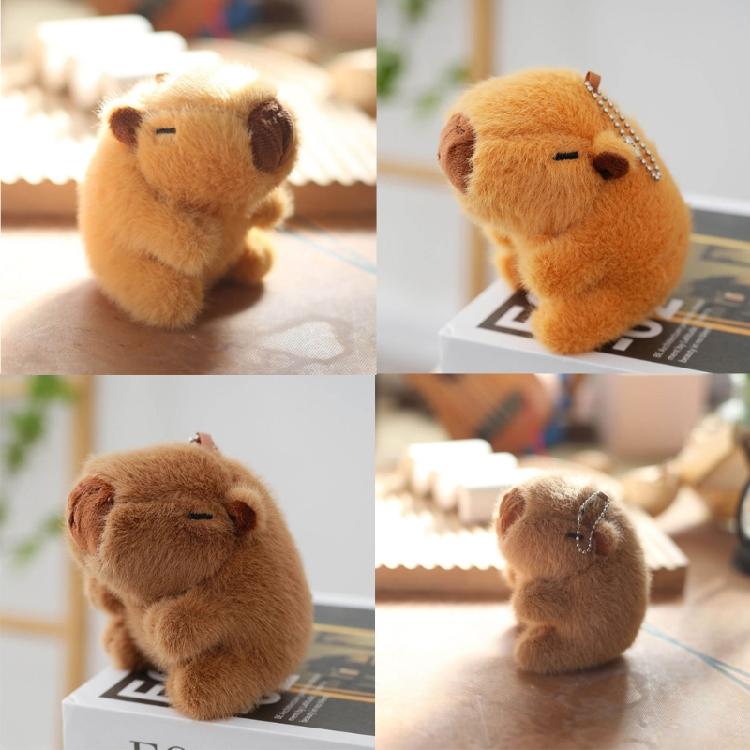 Cute Capybara Keychain Plush Bag Charm Accessory Adorable Stuffed Doll Keyring