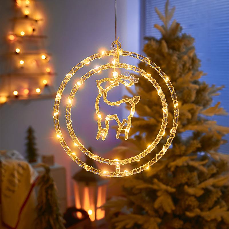 

LED Christmas Decor Hanging Light Star Elk Spin Pendent Lights USB Plug For Living Room Christmas New Year Party Garland Lights оленёнок