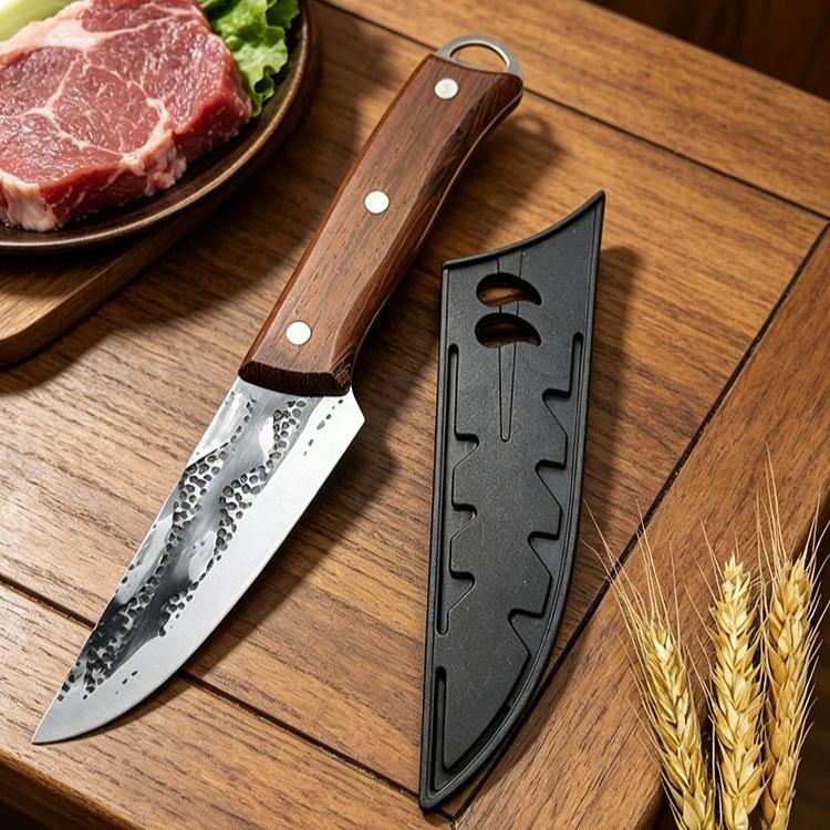 Professional Boning Knife Stainless Steel Curved Blade Kitchen Knife Cutter for Meat, Poultry, Fish Deboning & Trimming