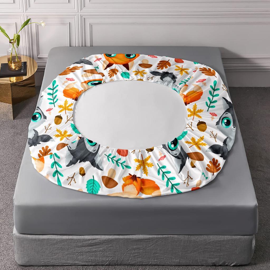 Tier Fuchs Muster Bettmütze Dreiteilig Digitaldruck Bettwäsche Bettmütze Dreiteiliges Set Kinder Und Erwachsene