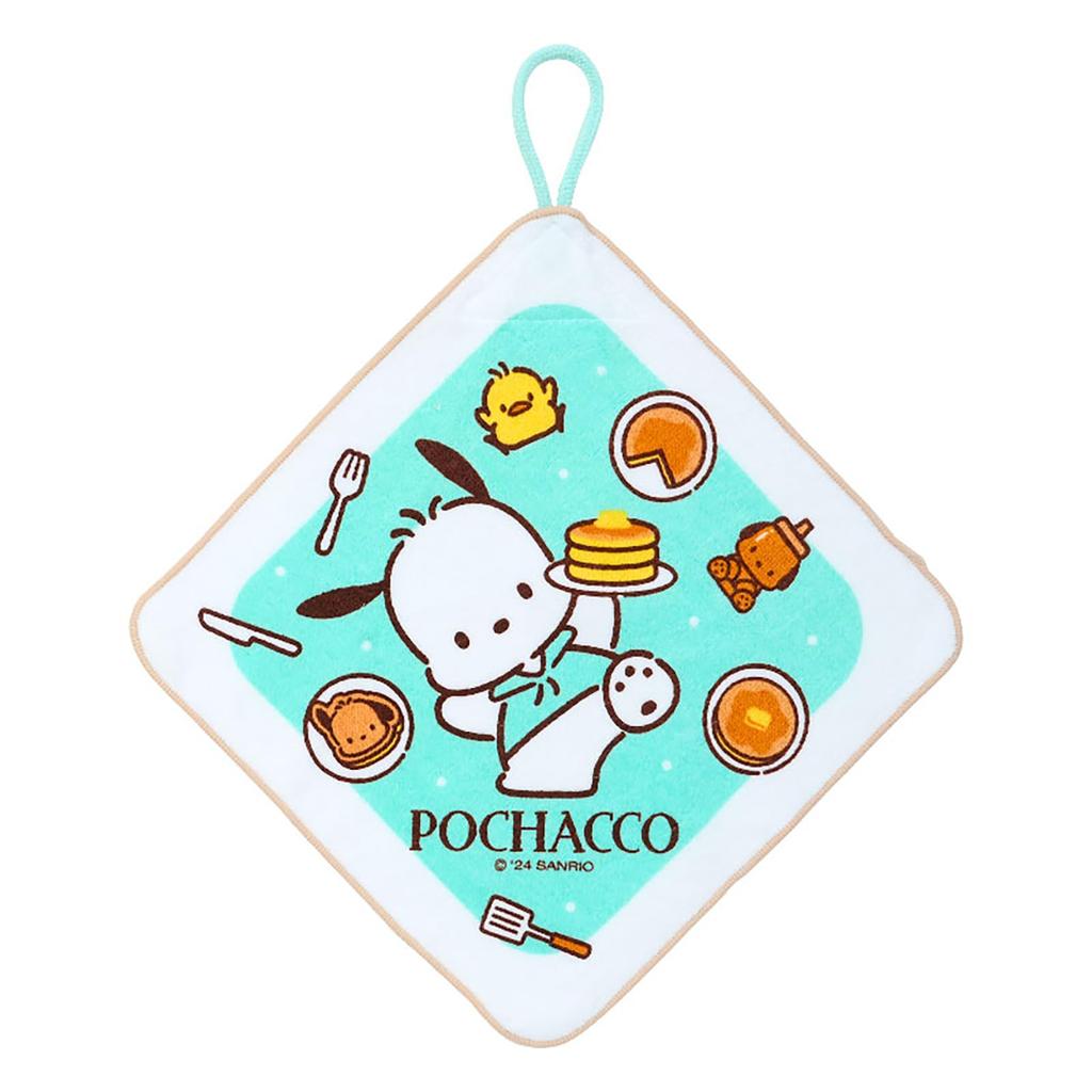 Sanrio Pochacco Loop Towel Set for Antibacterial with Name for Preschool and Kindergarten 3-Piece Children, Treatment, Space, (249912)