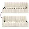 Corner Bed Frame with Headboard Cream 90 Cm X 190 Cm Velvet