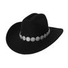 Men's unisex western cowboy hat Metallic flower rhinestone gem accessories Gentleman's hat Hiking hat